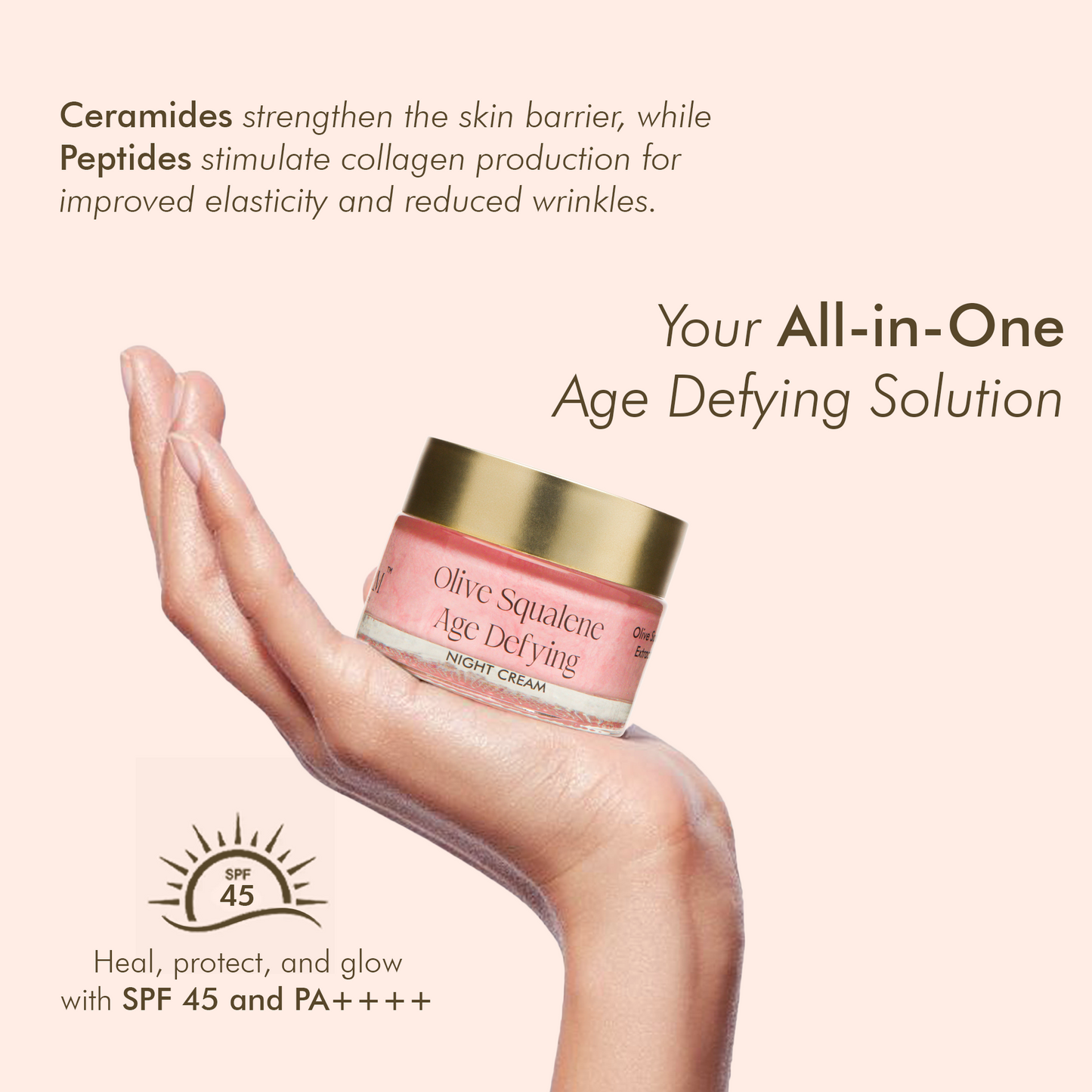 Olive Squalene Age Defying Night Cream with 24K Gold & Ceramides