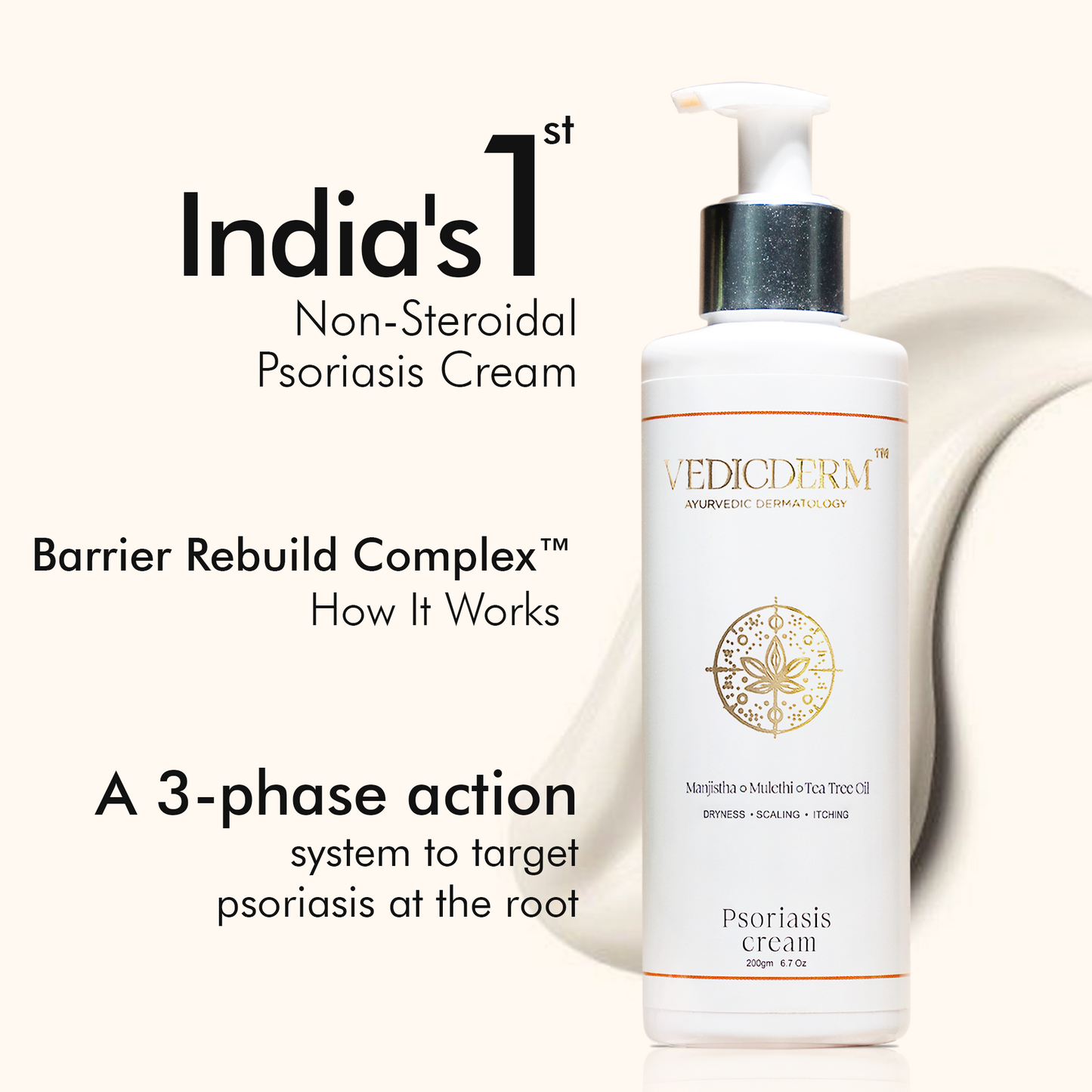 Vedicderm Psoriasis Cream with 2% Bakuchi Extract